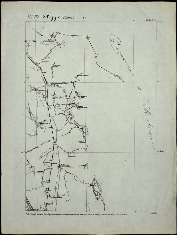 (N:24272) CARTA TOPOGRAFICA DEGLI STATI IN TERRAFERMA DI S.M. IL RE DI SARDEGNA ALLA SCALA DI 1.A 50.000. OPERA DEL CORPO REALE DELLO STATO MAGGIORE - FOGLIO N.33.  OLEGGIO + DOCUMENTO DI AGGIORNAMENTO (CA003772, CA003773) Carte e stampe antiche: riproduzione a colori su carta (formato A1)