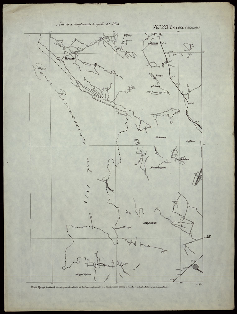 (N:24279) CARTA TOPOGRAFICA DEGLI STATI IN TERRAFERMA DI S.M. IL RE DI SARDEGNA ALLA SCALA DI 1.A 50.000. OPERA DEL CORPO REALE DELLO STATO MAGGIORE - FOGLIO N.39. IVREA + DOCUMENTO DI AGGIORNAMENTO PARTE ORIENTALE (CA003779, CA003780) Carte e stampe antiche: riproduzione a colori su carta (formato A1)