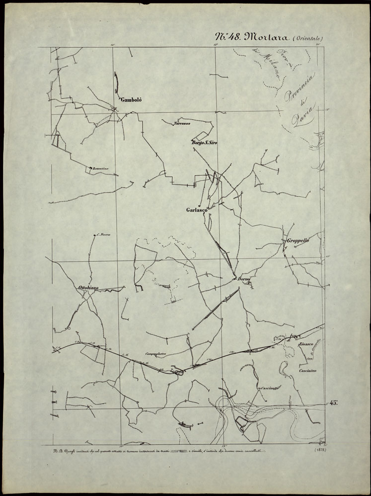 (N:24288) CARTA TOPOGRAFICA DEGLI STATI IN TERRAFERMA DI S.M. IL RE DI SARDEGNA ALLA SCALA DI 1.A 50.000. OPERA DEL CORPO REALE DELLO STATO MAGGIORE - FOGLIO N.48  MORTARA + DOCUMENTO DI AGGIORNAMENTO PARTE OCCIDENTALE E ORIENTALE (CA003795, CA003796, CA003797) Carte e stampe antiche: riproduzione a colori su carta (formato A1)
