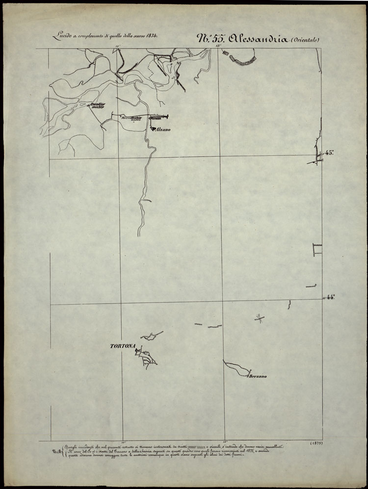 (N:24296) CARTA TOPOGRAFICA DEGLI STATI IN TERRAFERMA DI S.M. IL RE DI SARDEGNA ALLA SCALA DI 1.A 50.000. OPERA DEL CORPO REALE DELLO STATO MAGGIORE - FOGLIO N.55. ALESSANDRIA + DOCUMENTO DI AGGIORNAMENTO PARTE OCCIDENTALE E ORIENTALE (CA003809, CA003808, CA003810) Carte e stampe antiche: riproduzione a colori su carta (formato A1)