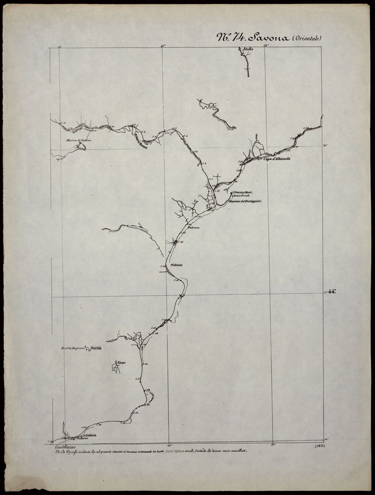 (N:24315) CARTA TOPOGRAFICA DEGLI STATI IN TERRAFERMA DI S.M. IL RE DI SARDEGNA ALLA SCALA DI 1.A 50.000. OPERA DEL CORPO REALE DELLO STATO MAGGIORE - FOGLIO N.74. - SAVONA + DOCUMENTO DI AGGIORNAMENTO PARTE OCCIDENTALE E ORIENTALE (CA003845, CA003846, CA003847) Carte e stampe antiche: riproduzione a colori su carta (formato A1)