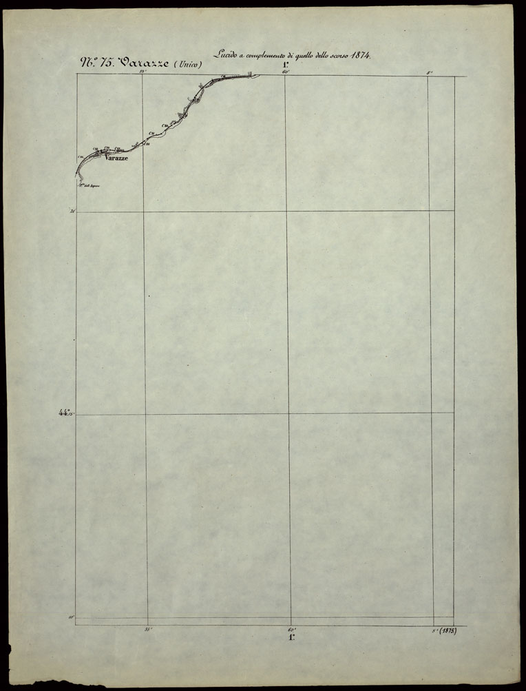 (N:24316) CARTA TOPOGRAFICA DEGLI STATI IN TERRAFERMA DI S.M. IL RE DI SARDEGNA ALLA SCALA DI 1.A 50.000. OPERA DEL CORPO REALE DELLO STATO MAGGIORE - FOGLIO N.75. - VARAZZE + DOCUMENTO DI AGGIORNAMENTO UNICO (CA003848, CA003849) Carte e stampe antiche: riproduzione a colori su carta (formato A1)