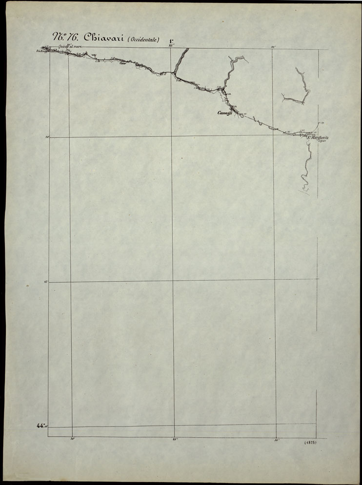 (N:24317) CARTA TOPOGRAFICA DEGLI STATI IN TERRAFERMA DI S.M. IL RE DI SARDEGNA ALLA SCALA DI 1.A 50.000. OPERA DEL CORPO REALE DELLO STATO MAGGIORE - FOGLIO N.76. - CHIAVARI + DOCUMENTO DI AGGIORNAMENTO PARTE OCCIDENTALE E ORIENTALE (CA003850, CA003851, CA003852) Carte e stampe antiche: riproduzione a colori su carta (formato A1)