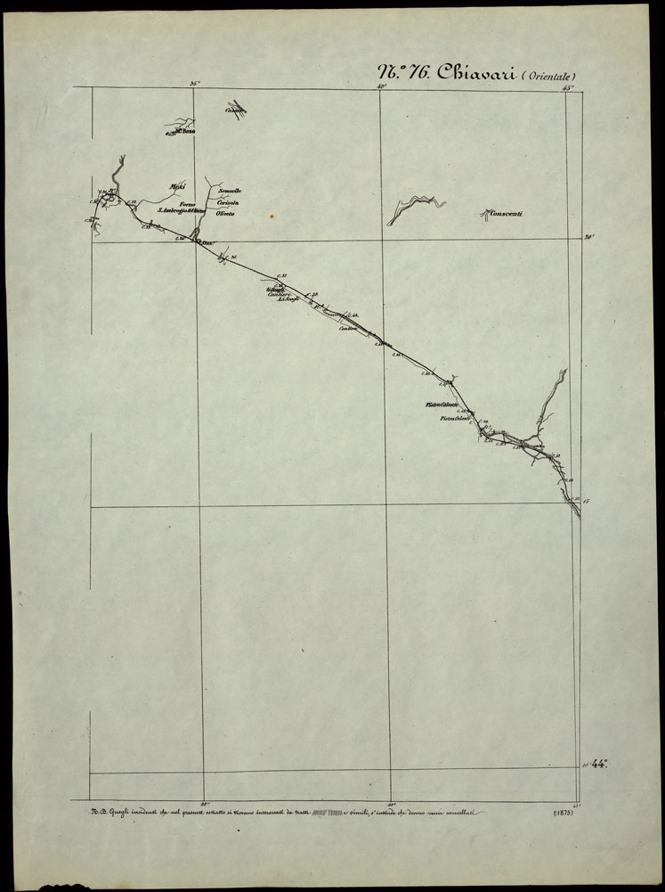 (N:24317) CARTA TOPOGRAFICA DEGLI STATI IN TERRAFERMA DI S.M. IL RE DI SARDEGNA ALLA SCALA DI 1.A 50.000. OPERA DEL CORPO REALE DELLO STATO MAGGIORE - FOGLIO N.76. - CHIAVARI + DOCUMENTO DI AGGIORNAMENTO PARTE OCCIDENTALE E ORIENTALE (CA003850, CA003851, CA003852) Carte e stampe antiche: riproduzione a colori su carta (formato A1)