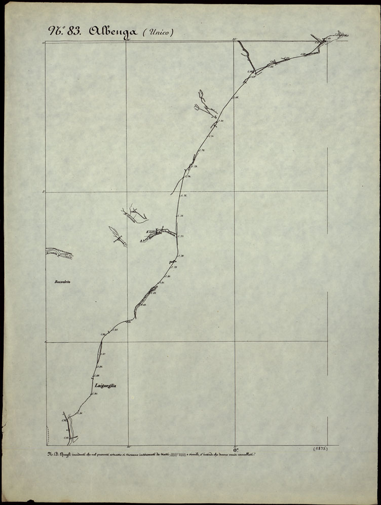 (N:24324) CARTA TOPOGRAFICA DEGLI STATI IN TERRAFERMA DI S.M. IL RE DI SARDEGNA ALLA SCALA DI 1.A 50.000. OPERA DEL CORPO REALE DELLO STATO MAGGIORE - FOGLIO N.83. ALBENGA + DOCUMENTO DI AGGIORNAMENTO UNICO (CA003867, CA003868) Carte e stampe antiche: riproduzione a colori su carta (formato A1)