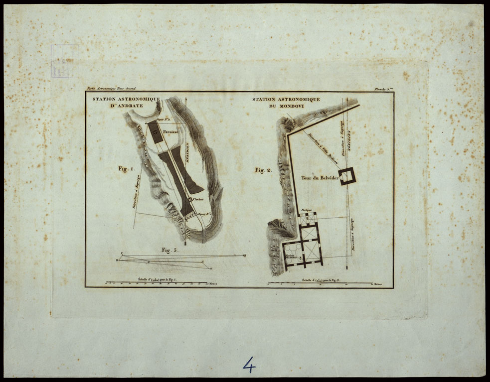 (N:24477) STATION ASTRONOMIQUE D'ANDRATE - STATION ASTRONOMIQUE DU MONDOVI' - FOGLIO 4 (CA003979) Carte e stampe antiche: riproduzione a colori su carta (formato A1)