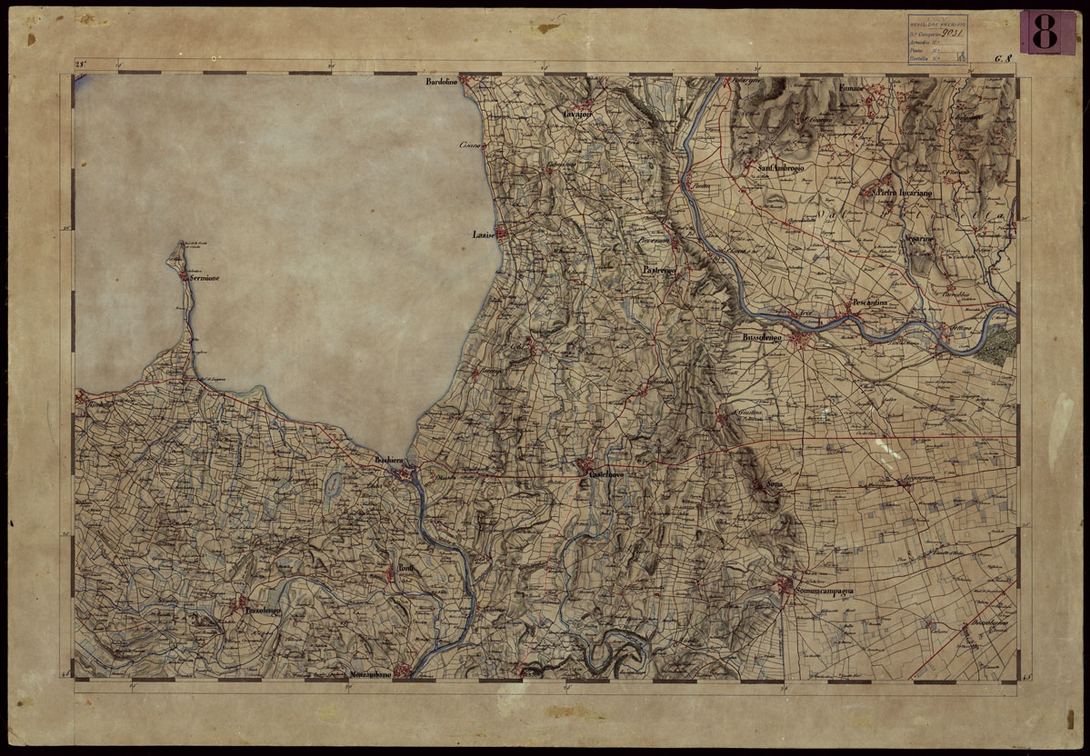 (N:1898) CARTA TOPOGRAFICA DEL REGNO LOMBARDO-VENETO  - FOGLIO G.8 (CA004115) Carte e stampe antiche: riproduzione a colori su carta (formato A1)