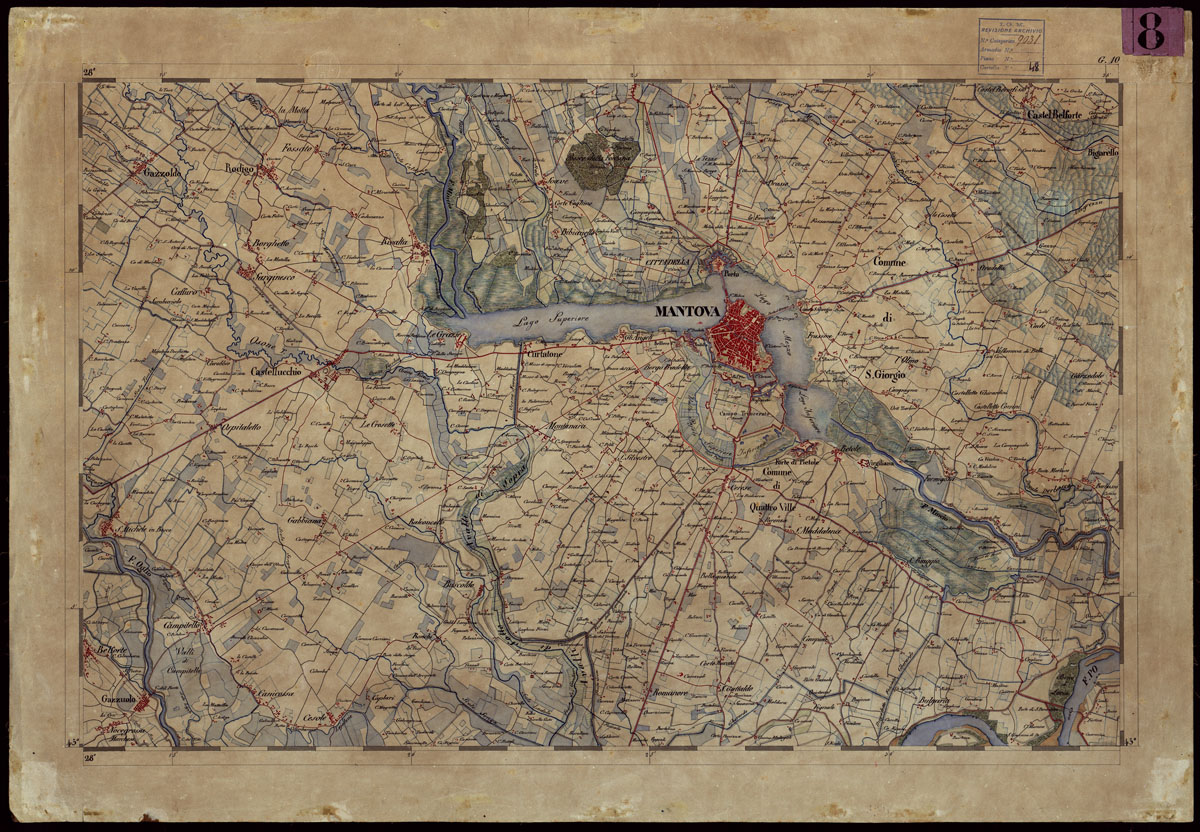 (N:1894) CARTA TOPOGRAFICA DEL REGNO LOMBARDO-VENETO - Foglio G.10 (CA004117) Carte e stampe antiche: riproduzione a colori su carta (formato A1)