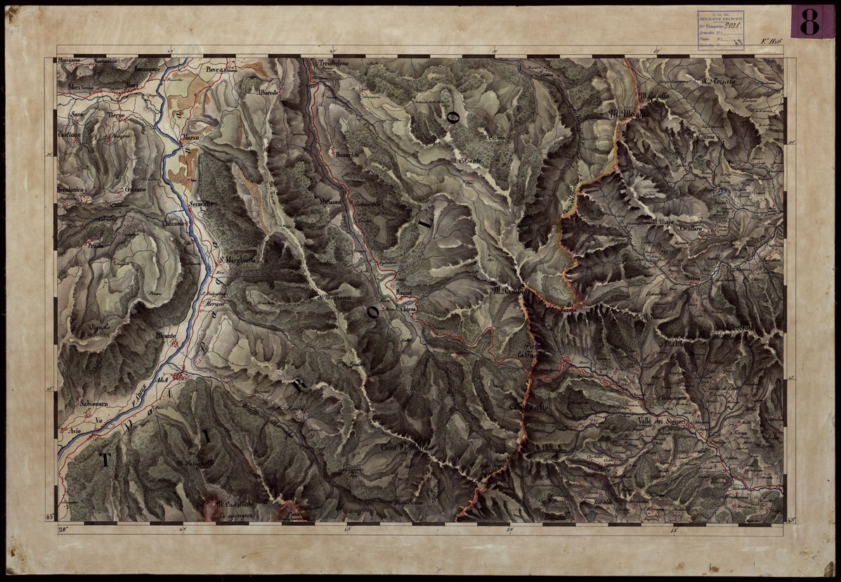 (N:1902) CARTA TOPOGRAFICA DEL REGNO LOMBARDO-VENETO - Foglio H.6 (CA004119) Carte e stampe antiche: riproduzione a colori su carta (formato A1)