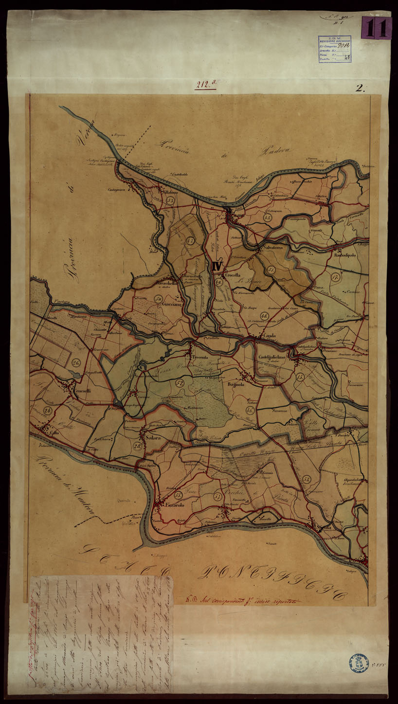 (N:14116) CARTA DEL POLESINE ALLA SCALA DI 43.200 - TAVOLA 2 (CA004133) Carte e stampe antiche: riproduzione a colori su carta (formato A1)