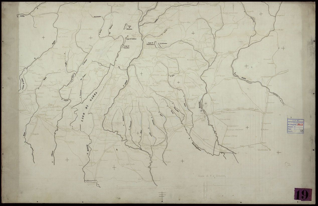 (N:142) SCHIZZO DELLA RETE ITINERARIA DELLE PRINCIPALI COMUNICAZIONI SUL VERSANTE MERIDIONALE DELLE ALPI RETICHE (CA004177, CA004178) Carte e stampe antiche: riproduzione a colori su carta (formato A1)