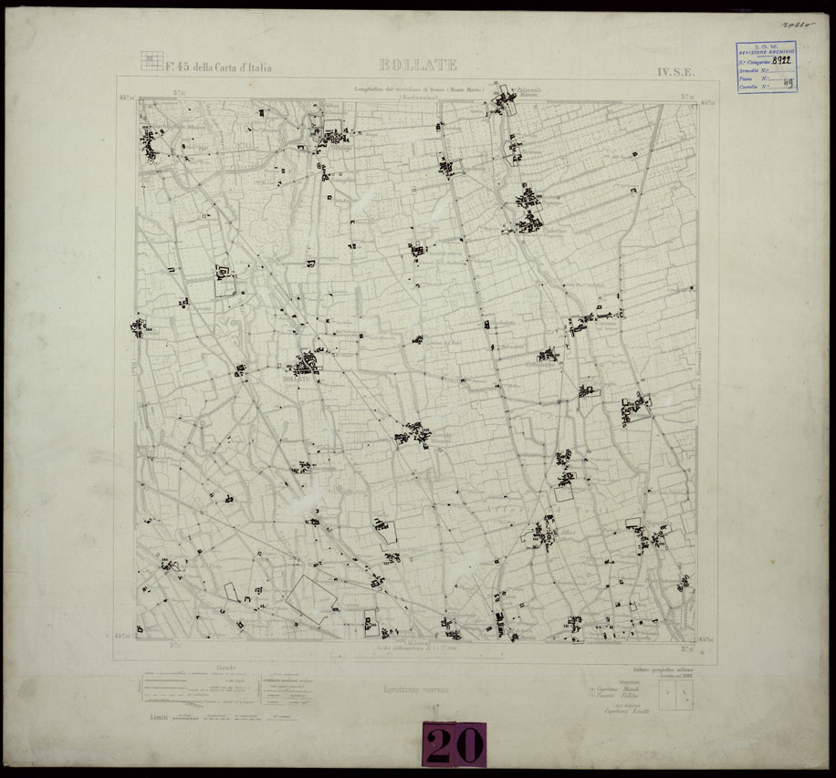 (N:24431) DINTORNI DI MILANO STAMPE A 3 COLORI SEPARATI SU CARTONCINO RIGIDO - BOLLATE IV. S.E. (CA004183) Carte e stampe antiche: riproduzione a colori su carta (formato A1)