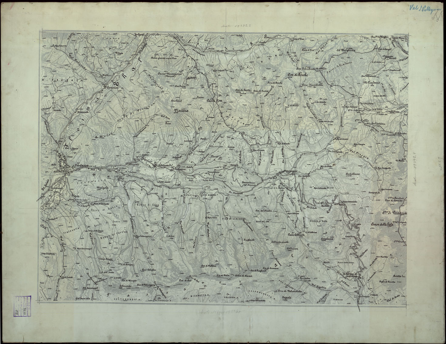(N:24452) MANOVRE DI CAMPAGNA STAMPA SU CARTONCINO "NERO"  - VAL SAN PELLEGRINO (CA004224) Carte e stampe antiche: riproduzione a colori su carta (formato A1)