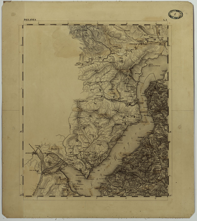 (N:11695) CARTA TOPOGRAFICA DELLA LOMBARDIA, DEL VENETO E DELL'ITALIA CENTRALE IN 88 FOGLI - A.3 PALLANZA (CA004239) Carte e stampe antiche: riproduzione a colori su carta (formato A1)