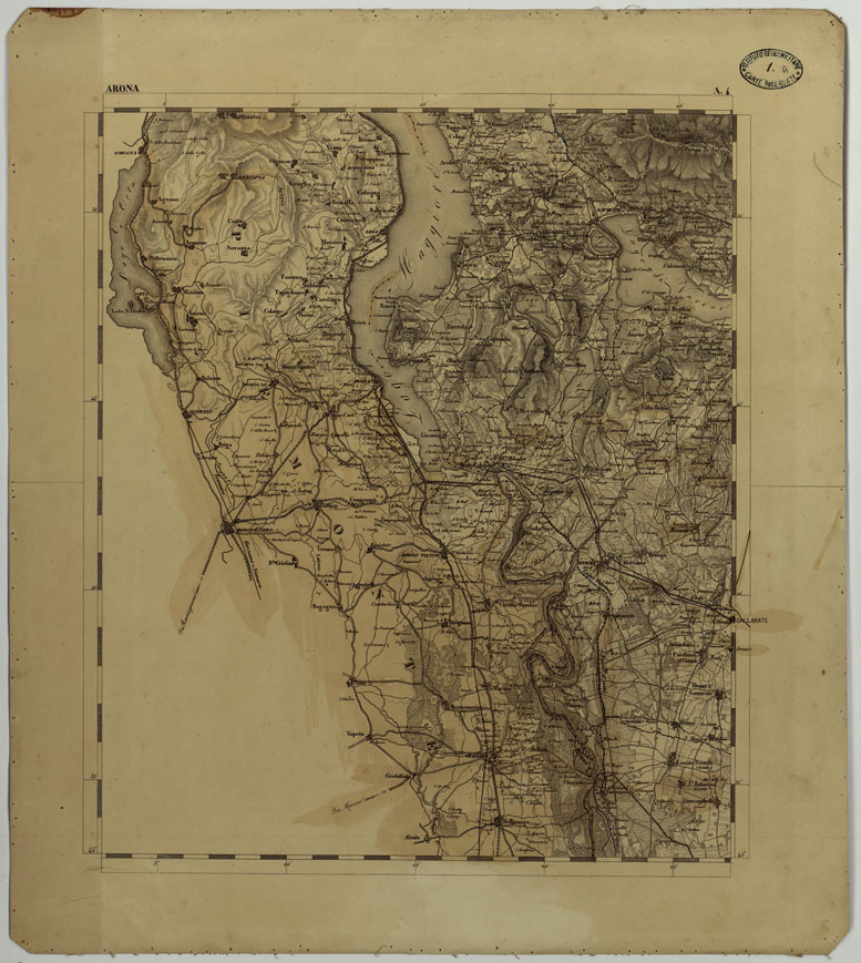 (N:11696) CARTA TOPOGRAFICA DELLA LOMBARDIA, DEL VENETO E DELL'ITALIA CENTRALE IN 88 FOGLI - A.4 ARONA (CA004240) Carte e stampe antiche: riproduzione a colori su carta (formato A1)