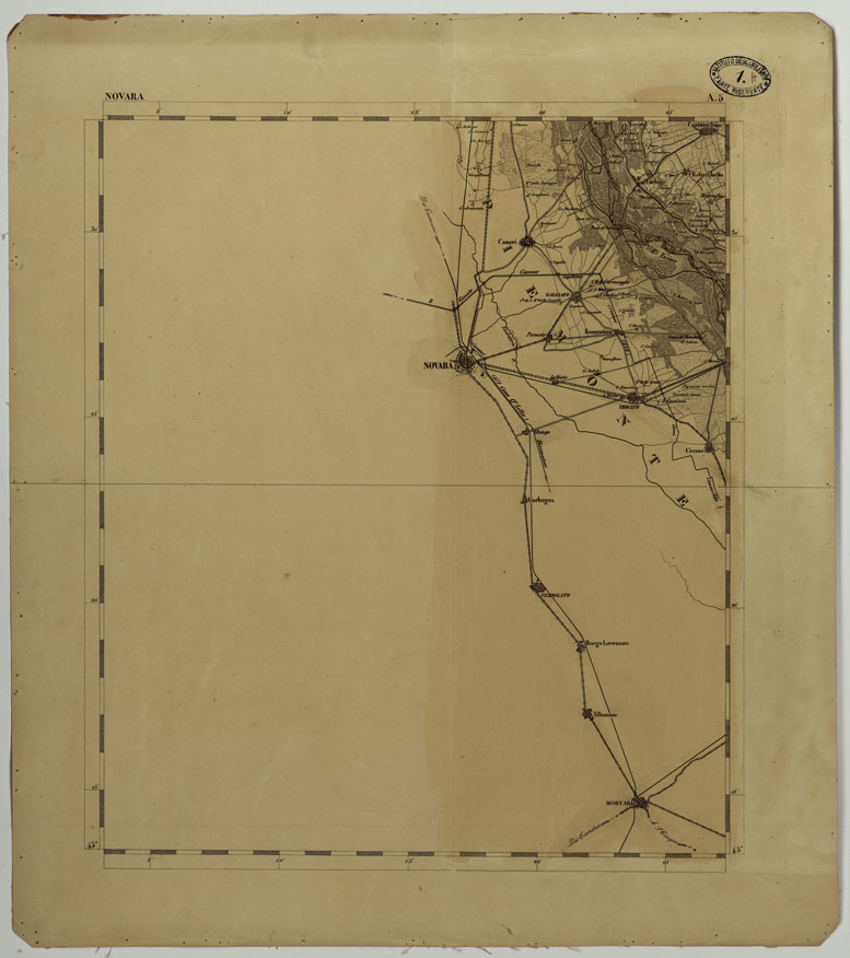 (N:11697) CARTA TOPOGRAFICA DELLA LOMBARDIA, DEL VENETO E DELL'ITALIA CENTRALE IN 88 FOGLI - A.5 NOVARA (CA004241) Carte e stampe antiche: riproduzione a colori su carta (formato A1)