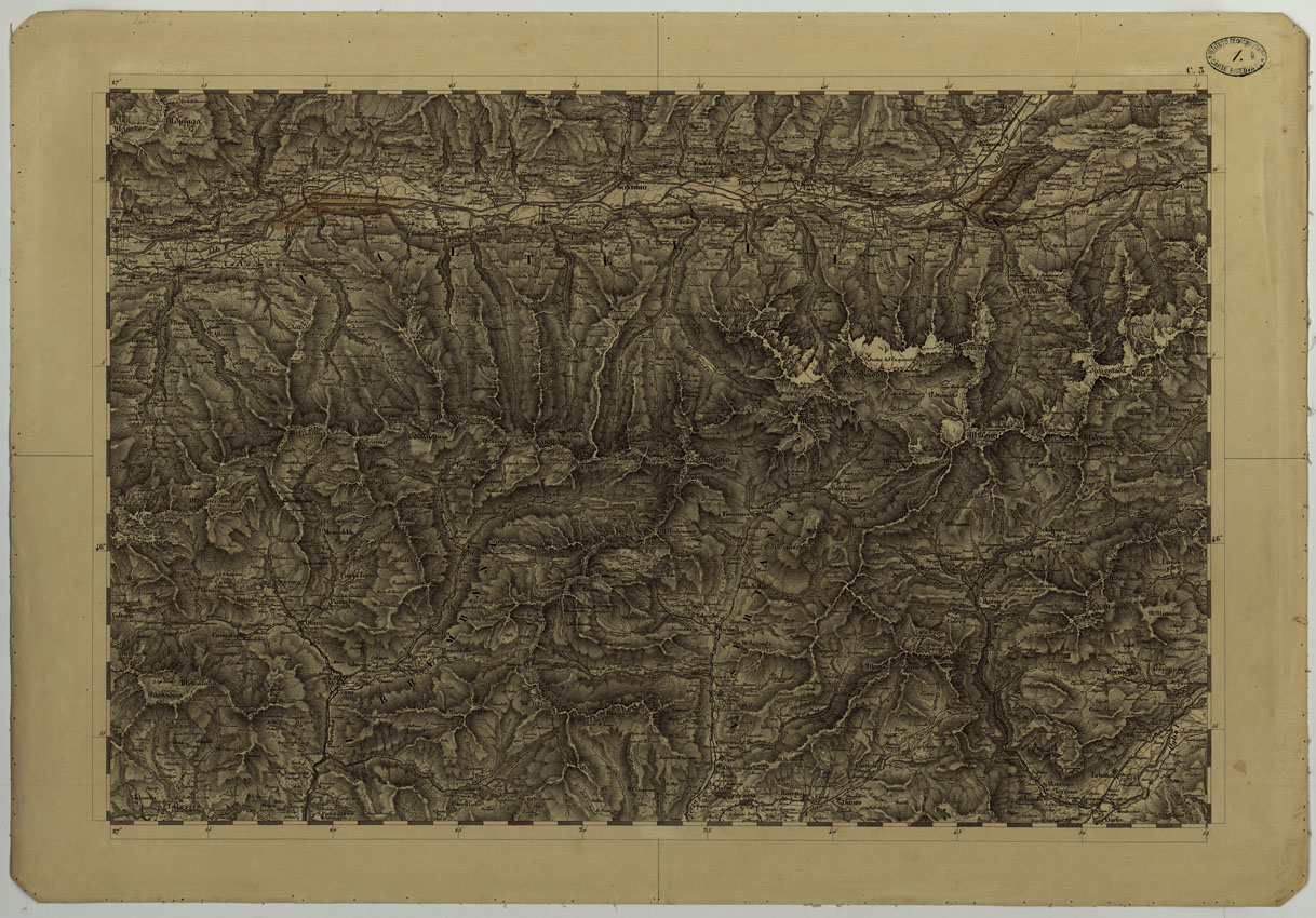 (N:11707) CARTA TOPOGRAFICA DELLA LOMBARDIA, DEL VENETO E DELL'ITALIA CENTRALE IN 88 FOGLI - C.3 (CA004249) Carte e stampe antiche: riproduzione a colori su carta (formato A1)