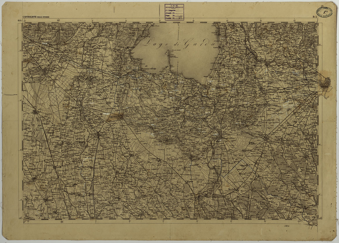 (N:11722) CARTA TOPOGRAFICA DELLA LOMBARDIA, DEL VENETO E DELL'ITALIA CENTRALE IN 88 FOGLI - D.5 CASTGLIONE DELLE STIVIERE (CA004257) Carte e stampe antiche: riproduzione a colori su carta (formato A1)