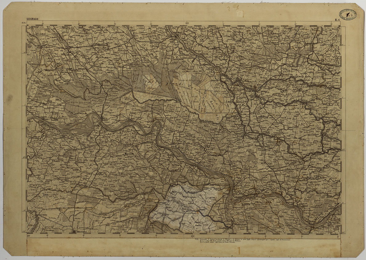 (N:11735) CARTA TOPOGRAFICA DELLA LOMBARDIA, DEL VENETO E DELL'ITALIA CENTRALE IN 88 FOGLI - E.6 LEGNAGO (CA004262) Carte e stampe antiche: riproduzione a colori su carta (formato A1)