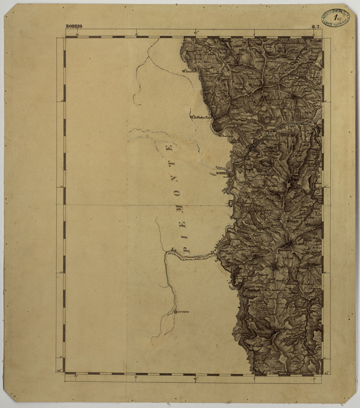 (N:11703) CARTA TOPOGRAFICA DELLA LOMBARDIA, DEL VENETO E DELL'ITALIA CENTRALE - CARTA DEGLI EX DUCATI DI PARMA, PIACENZA E MODENA - B.7 BOBBIO (CA004286) Carte e stampe antiche: riproduzione a colori su carta (formato A1)