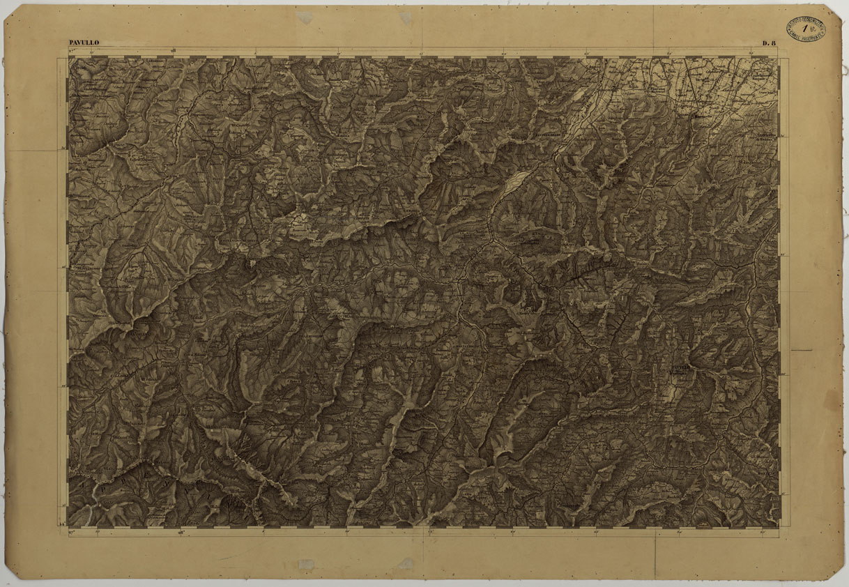 (N:11725) CARTA TOPOGRAFICA DELLA LOMBARDIA, DEL VENETO E DELL'ITALIA CENTRALE - CARTA DEGLI EX DUCATI DI PARMA, PIACENZA E MODENA - D.8 PAVULLO (CA004292) Carte e stampe antiche: riproduzione a colori su carta (formato A1)