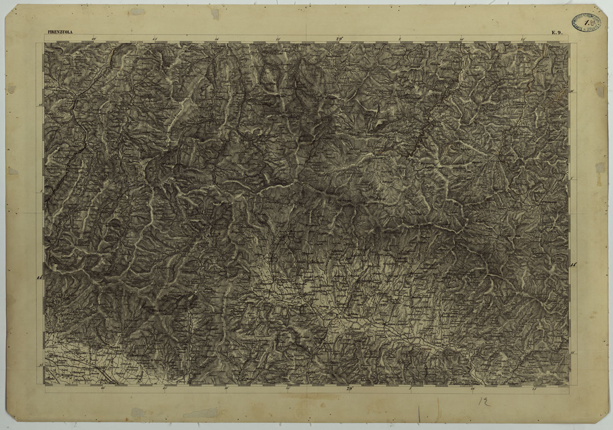 (N:11738) CARTA TOPOGRAFICA DELLA LOMBARDIA, DEL VENETO E DELL'ITALIA CENTRALE - CARTA DEGLI EX DUCATI DI PARMA, PIACENZA E MODENA  - E.9 FIRENZUOLA (CA004296) Carte e stampe antiche: riproduzione a colori su carta (formato A1)