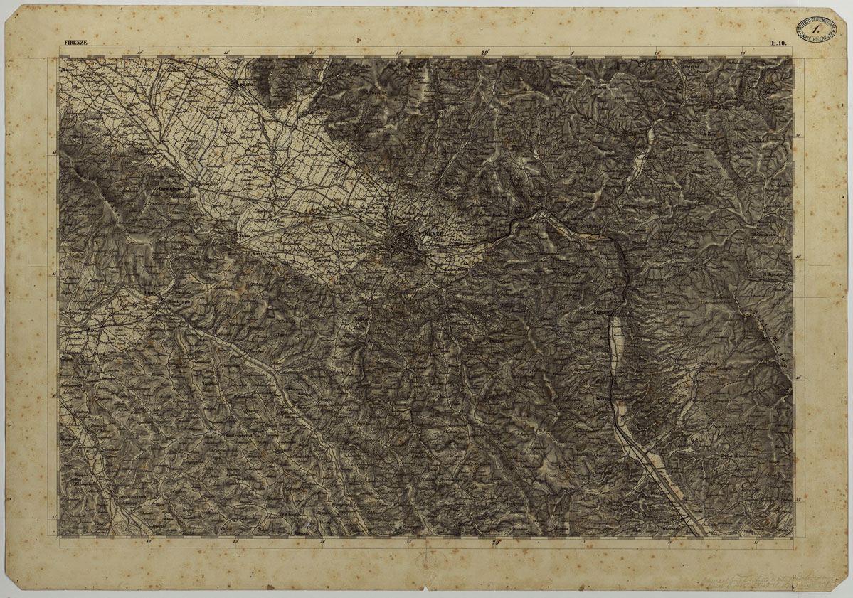 (N:11727) CARTA TOPOGRAFICA DELLA LOMBARDIA, DEL VENETO E DELL'ITALIA CENTRALE - CARTA DEGLI EX DUCATI DI PARMA, PIACENZA E MODENA - E.10 FIRENZE (CA004301) Carte e stampe antiche: riproduzione a colori su carta (formato A1)