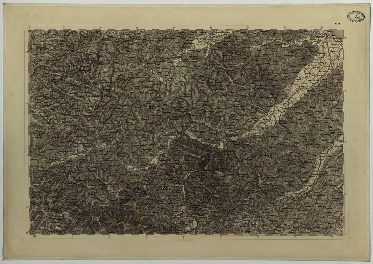 (N:11755) CARTA TOPOGRAFICA DELLA LOMBARDIA, DEL VENETO E DELL'ITALIA CENTRALE - CARTA DEGLI EX DUCATI DI PARMA, PIACENZA E MODENA  - G.10 (CA004317) Carte e stampe antiche: riproduzione a colori su carta (formato A1)