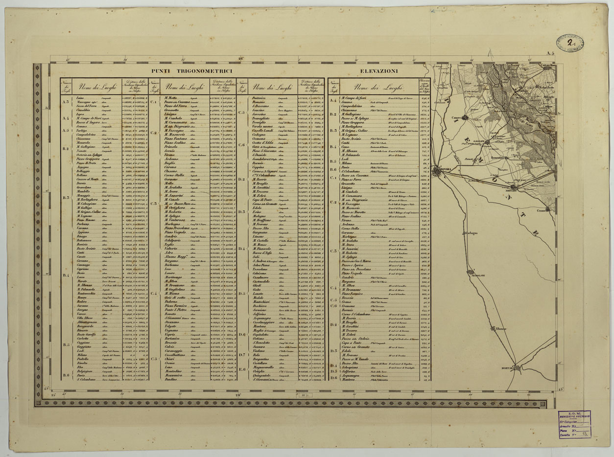 (N:14711) CARTA TOPOGRAFICA DEL REGNO LOMBARDO-VENETO COSTRUTTA SOPRA MISURE ASTRONOMICO-TRIGONOMETRICHE ED INCISA A MILANO NELL'ISTITUTO GEOGRAFICO MILITARE DELL'I.R. STATO MAGGIORE GENARALE AUSTRIACO PUBBLICATA NELL'ANNO - A.5 (CA004339) Carte e stampe antiche: riproduzione a colori su carta (formato A1)