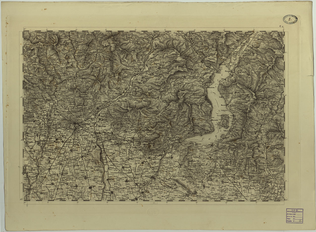 (N:14720) CARTA TOPOGRAFICA DEL REGNO LOMBARDO-VENETO COSTRUTTA SOPRA MISURE ASTRONOMICO-TRIGONOMETRICHE ED INCISA A MILANO NELL'ISTITUTO GEOGRAFICO MILITARE DELL'I.R. STATO MAGGIORE GENARALE AUSTRIACO PUBBLICATA NELL'ANNO - C.4 (CA004348) Carte e stampe antiche: riproduzione a colori su carta (formato A1)