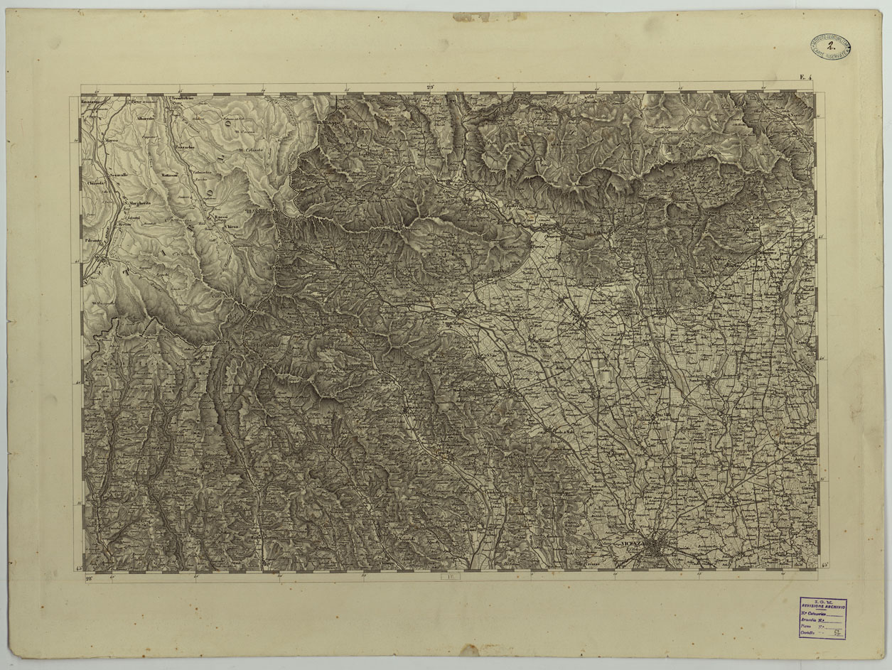 (N:14734) CARTA TOPOGRAFICA DEL REGNO LOMBARDO-VENETO COSTRUTTA SOPRA MISURE ASTRONOMICO-TRIGONOMETRICHE ED INCISA A MILANO NELL'ISTITUTO GEOGRAFICO MILITARE DELL'I.R. STATO MAGGIORE GENARALE AUSTRIACO PUBBLICATA NELL'ANNO - E.4 (CA004360) Carte e stampe antiche: riproduzione a colori su carta (formato A1)