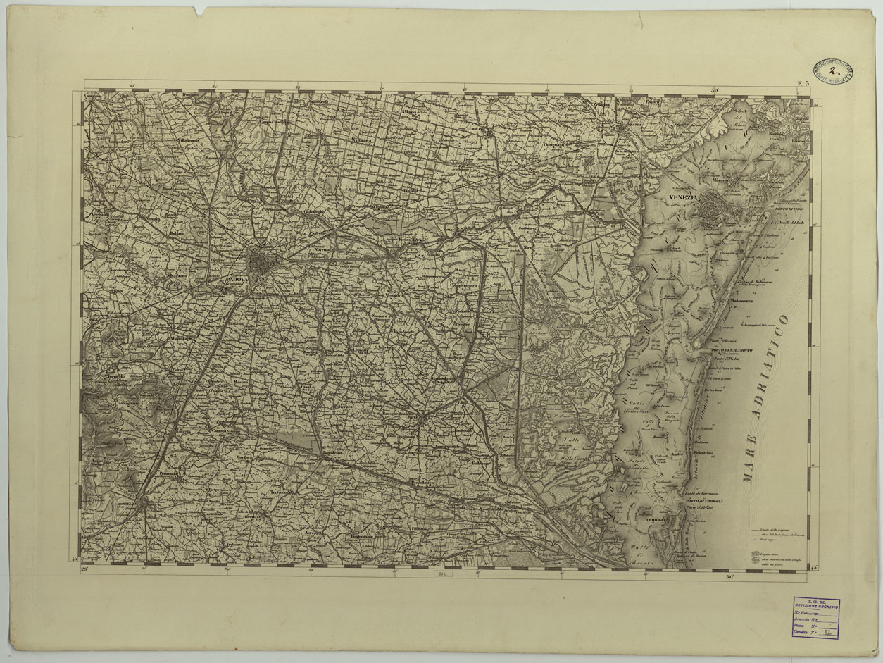 (N:14743) CARTA TOPOGRAFICA DEL REGNO LOMBARDO-VENETO COSTRUTTA SOPRA MISURE ASTRONOMICO-TRIGONOMETRICHE ED INCISA A MILANO NELL'ISTITUTO GEOGRAFICO MILITARE DELL'I.R. STATO MAGGIORE GENARALE AUSTRIACO PUBBLICATA NELL'ANNO - F.5 (CA004367) Carte e stampe antiche: riproduzione a colori su carta (formato A1)