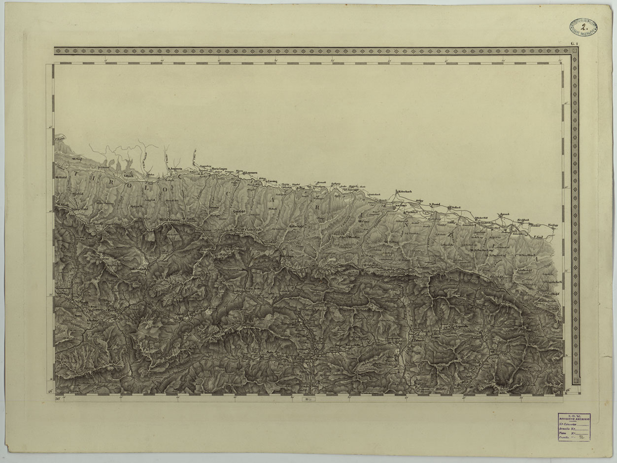 (N:14745) CARTA TOPOGRAFICA DEL REGNO LOMBARDO-VENETO COSTRUTTA SOPRA MISURE ASTRONOMICO-TRIGONOMETRICHE ED INCISA A MILANO NELL'ISTITUTO GEOGRAFICO MILITARE DELL'I.R. STATO MAGGIORE GENARALE AUSTRIACO PUBBLICATA NELL'ANNO - G.1 (CA004369) Carte e stampe antiche: riproduzione a colori su carta (formato A1)