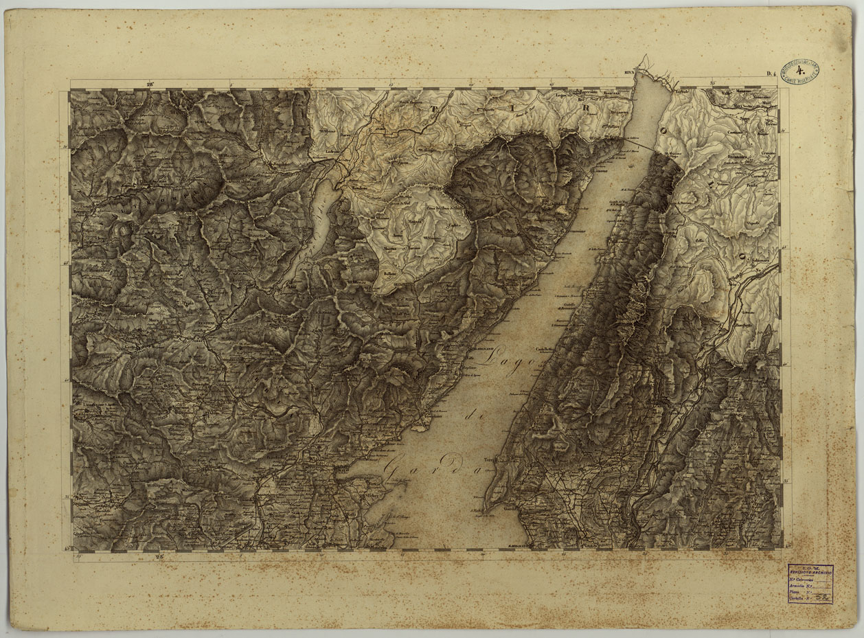 (N:14753) CARTA TOPOGRAFICA DEL REGNO LOMBARDO-VENETO COSTRUTTA SOPRA MISURE ASTRONOMICO-TRIGONOMETRICHE ED INCISA A MILANO NELL'ISTITUTO GEOGRAFICO MILITARE DELL'I.R. STATO MAGGIORE GENERALE AUSTRIACO - H.4 (CA004378) Carte e stampe antiche: riproduzione a colori su carta (formato A1)