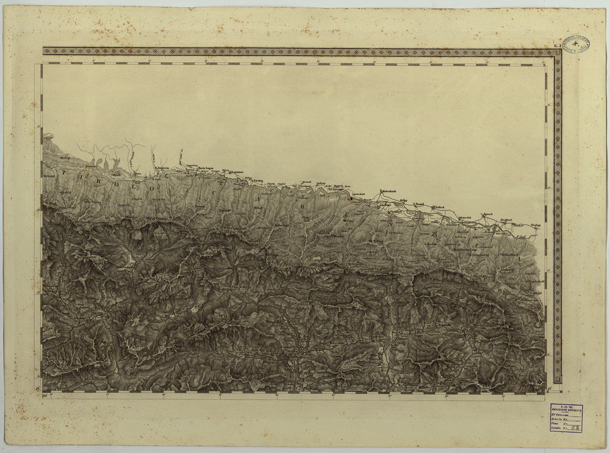 (N:14767) CARTA TOPOGRAFICA DEL REGNO LOMBARDO-VENETO COSTRUTTA SOPRA MISURE ASTRONOMICO-TRIGONOMETRICHE ED INCISA A MILANO NELL'ISTITUTO GEOGRAFICO MILITARE DELL'I.R. STATO MAGGIORE GENERALE AUSTRIACO - G.1 (CA004392) Carte e stampe antiche: riproduzione a colori su carta (formato A1)