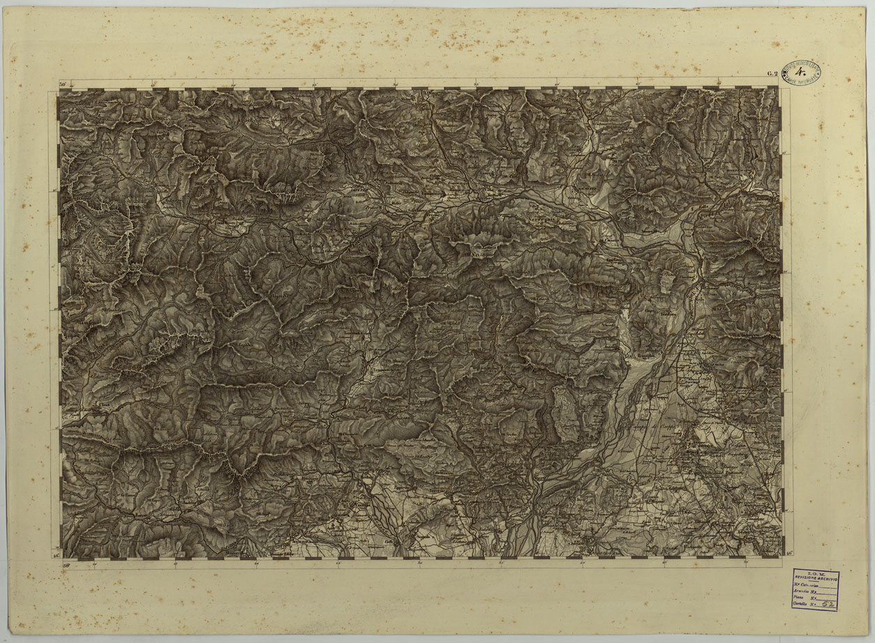 (N:14768) CARTA TOPOGRAFICA DEL REGNO LOMBARDO-VENETO COSTRUTTA SOPRA MISURE ASTRONOMICO-TRIGONOMETRICHE ED INCISA A MILANO NELL'ISTITUTO GEOGRAFICO MILITARE DELL'I.R. STATO MAGGIORE GENERALE AUSTRIACO - G.2 (CA004393) Carte e stampe antiche: riproduzione a colori su carta (formato A1)