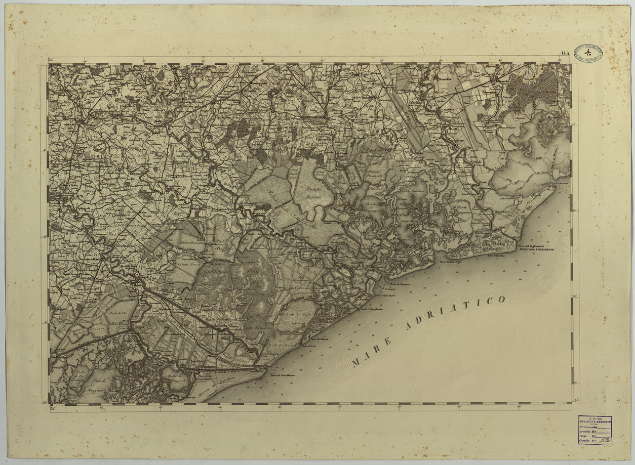 (N:14770) CARTA TOPOGRAFICA DEL REGNO LOMBARDO-VENETO COSTRUTTA SOPRA MISURE ASTRONOMICO-TRIGONOMETRICHE ED INCISA A MILANO NELL'ISTITUTO GEOGRAFICO MILITARE DELL'I.R. STATO MAGGIORE GENERALE AUSTRIACO - G.4 (CA004395) Carte e stampe antiche: riproduzione a colori su carta (formato A1)
