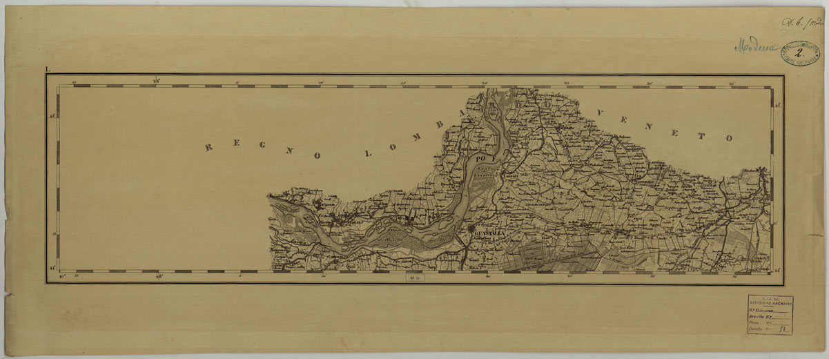 (N:9653) CARTA TOPOGRAFICA DEL DUCATO DI MODENA LEVATA DIETRO MISURE TRIGONOMETRICHE alla scala di 1 28,800 PER ORDINE DI SUA LATEZZA REALE FRANCESCO IV ARCIDUCA D'AUSTRIA, DUCA DI MODENA DEL REGIO DUCALE CORPO DEL GENIO MILITARE ESTENSE - I (CA004422) Carte e stampe antiche: riproduzione a colori su carta (formato A1)