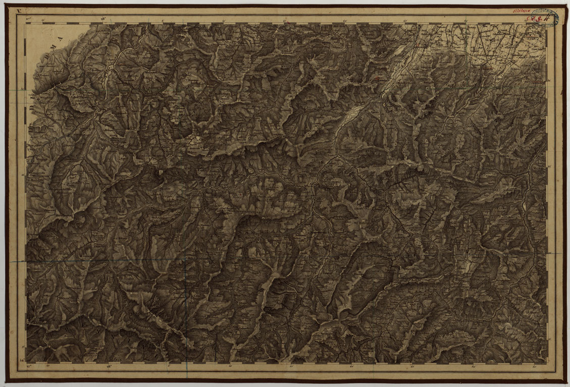 (N:24513) CARTA TOPOGRAFICA DEL DUCATO DI MODENA LEVATA DIETRO MISURE TRIGONOMETRICHE alla scala di 1 28,800 PER ORDINE DI SUA LATEZZA REALE FRANCESCO IV ARCIDUCA D'AUSTRIA, DUCA DI MODENA DEL REGIO DUCALE CORPO DEL GENIO MILITARE ESTENSE - V (CA004437) Carte e stampe antiche: riproduzione a colori su carta (formato A1)