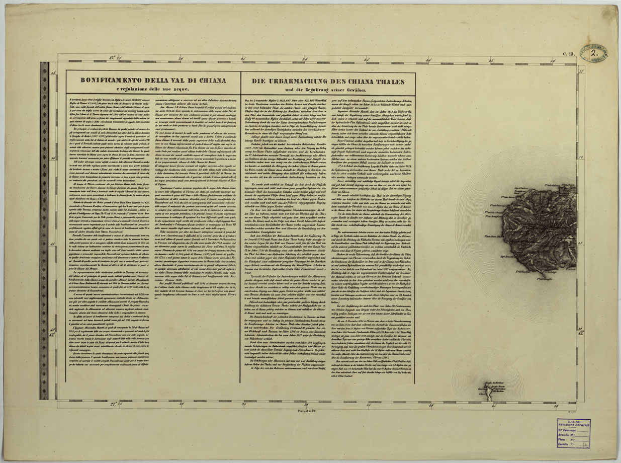 (N:8076) CARTA TOPOGRAFICA DELLO STATO PONTIFICIO E DEL GRAN-DUCATO DI TOSCANA COSTRUTTA SOPRA MISURE ASTRONOMICO TRIGONOMETRICHE ED INCISA SOPRA PIETRA A VIENNA NELL'I.R. ISTITUTO GEOGRAFICO MILITARE - FOGLIO C.13 (CA004444) Carte e stampe antiche: riproduzione a colori su carta (formato A1)