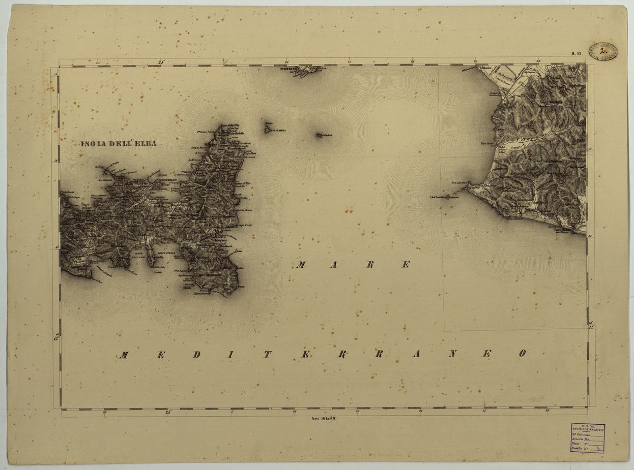 (N:8089) CARTA TOPOGRAFICA DELLO STATO PONTIFICIO E DEL GRAN-DUCATO DI TOSCANA COSTRUTTA SOPRA MISURE ASTRONOMICO TRIGONOMETRICHE ED INCISA SOPRA PIETRA A VIENNA NELL'I.R. ISTITUTO GEOGRAFICO MILITARE - FOGLIO D.13 (CA004450) Carte e stampe antiche: riproduzione a colori su carta (formato A1)