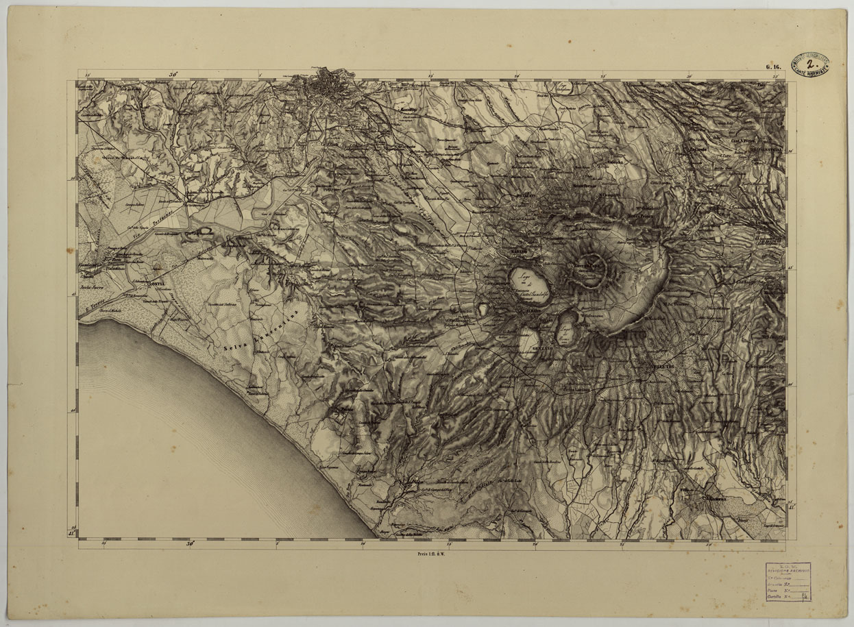 (N:8111) CARTA TOPOGRAFICA DELLO STATO PONTIFICIO E DEL GRAN-DUCATO DI TOSCANA COSTRUTTA SOPRA MISURE ASTRONOMICO TRIGONOMETRICHE ED INCISA SOPRA PIETRA A VIENNA NELL'I.R. ISTITUTO GEOGRAFICO MILITARE - FOGLIO G.16 (CA004481) Carte e stampe antiche: riproduzione a colori su carta (formato A1)