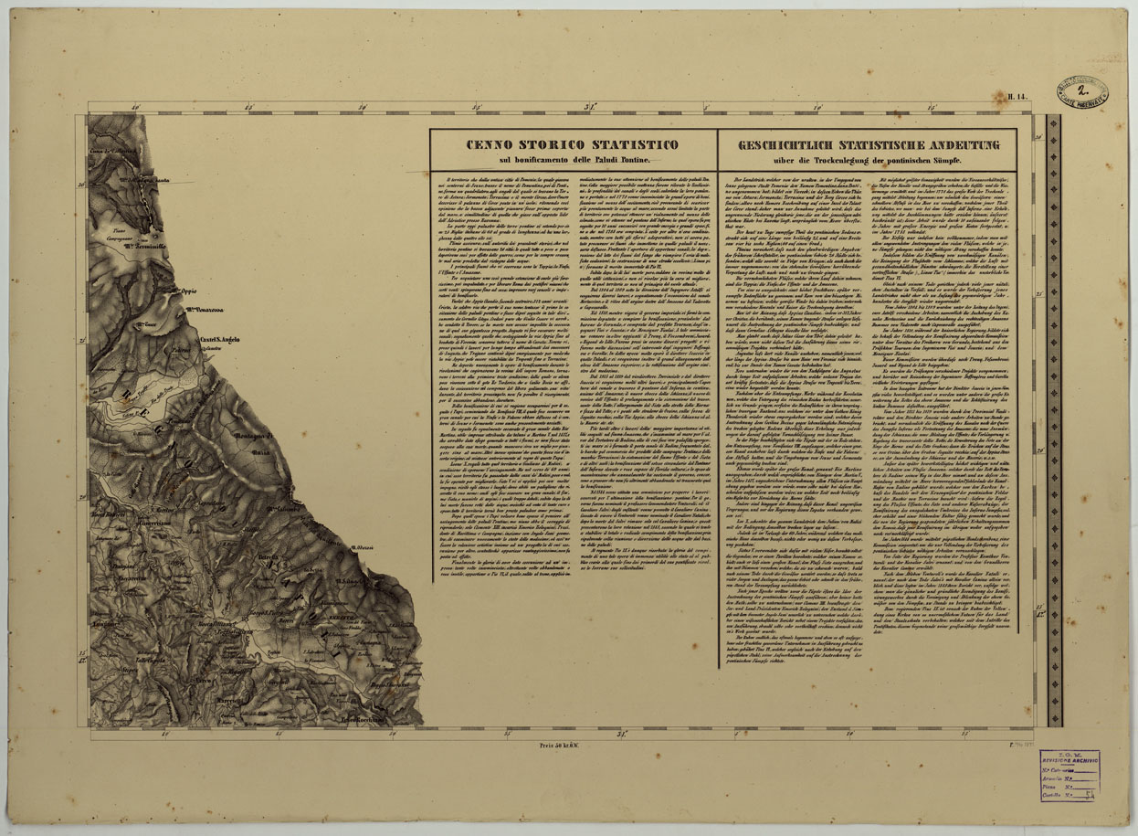 (N:8117) CARTA TOPOGRAFICA DELLO STATO PONTIFICIO E DEL GRAN-DUCATO DI TOSCANA COSTRUTTA SOPRA MISURE ASTRONOMICO TRIGONOMETRICHE ED INCISA SOPRA PIETRA A VIENNA NELL'I.R. ISTITUTO GEOGRAFICO MILITARE - FOGLIO H.14 (CA004487) Carte e stampe antiche: riproduzione a colori su carta (formato A1)
