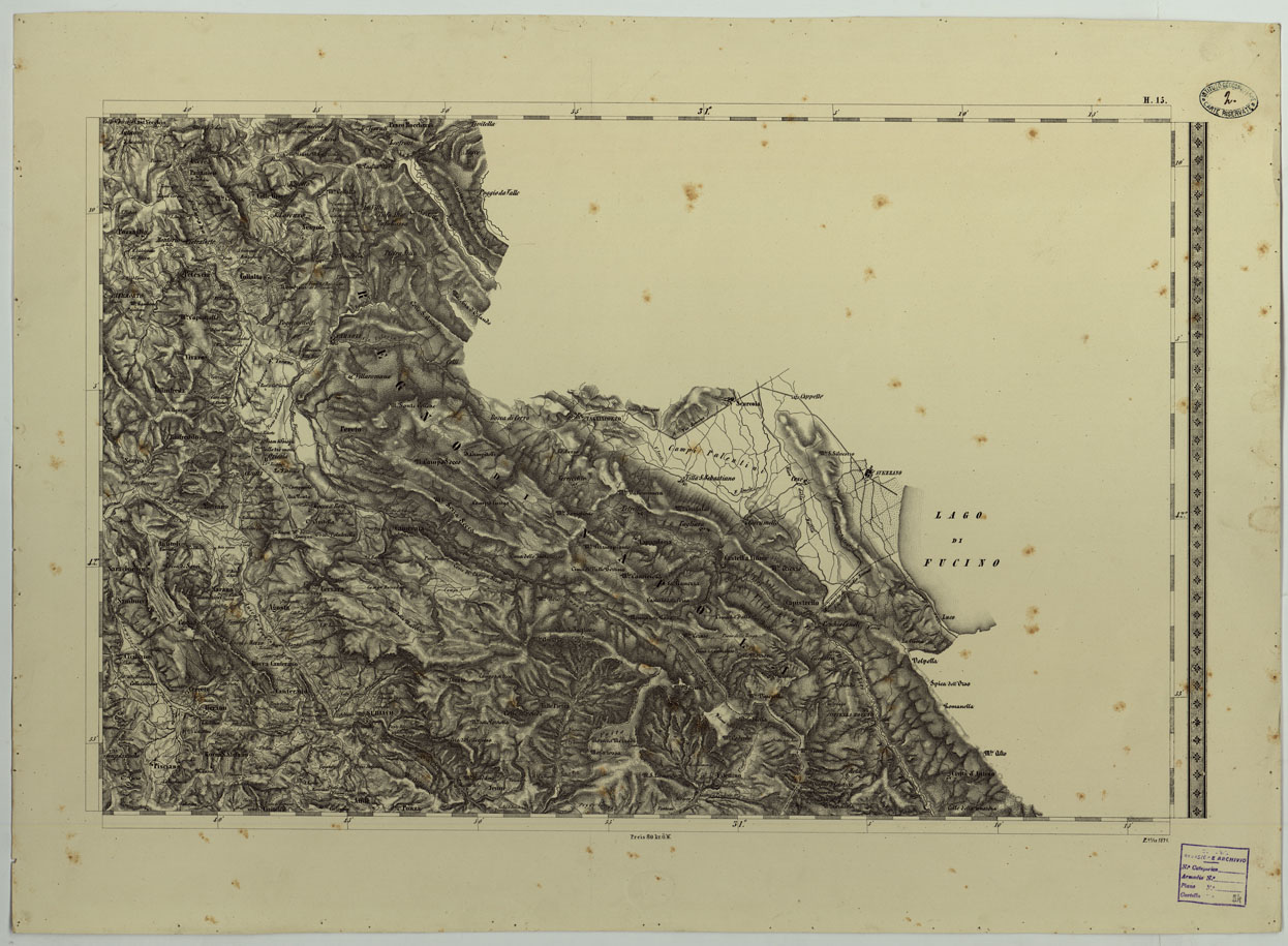 (N:8119) CARTA TOPOGRAFICA DELLO STATO PONTIFICIO E DEL GRAN-DUCATO DI TOSCANA COSTRUTTA SOPRA MISURE ASTRONOMICO TRIGONOMETRICHE ED INCISA SOPRA PIETRA A VIENNA NELL'I.R. ISTITUTO GEOGRAFICO MILITARE - FOGLIO H.15 (CA004488) Carte e stampe antiche: riproduzione a colori su carta (formato A1)
