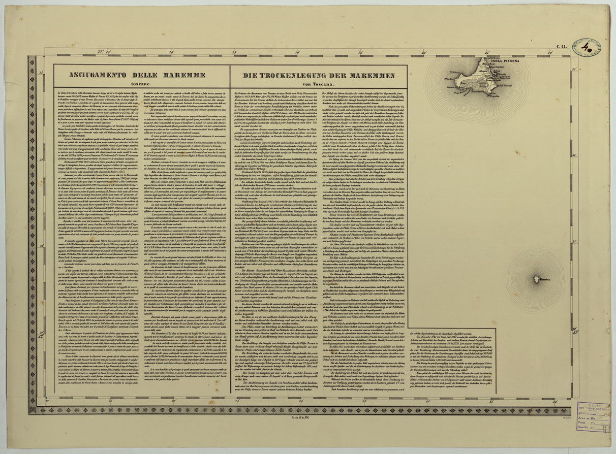 (N:24649) CARTA TOPOGRAFICA DELLO STATO PONTIFICIO E DAL GRAN-DUCATO DI TOSCANA COSTRUTTA SOPRA MISURE ASTRONOMICO TRIGONOMETRICHE CHE ED INCISA SOPRA PIETRA A VIENNA NELL'I.R. ISTITUTO GEOGRAFICO MILITARE PUBBLICATA NELL'ANNO 1851 - FOG. C.14 (CA004498) Carte e stampe antiche: riproduzione a colori su carta (formato A1)