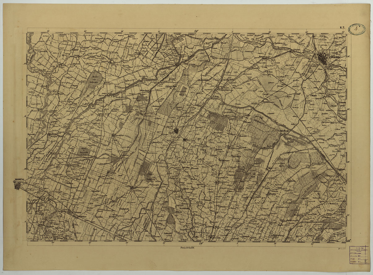 (N:24657) CARTA TOPOGRAFICA DELLO STATO PONTIFICIO E DAL GRAN-DUCATO DI TOSCANA COSTRUTTA SOPRA MISURE ASTRONOMICO TRIGONOMETRICHE CHE ED INCISA SOPRA PIETRA A VIENNA NELL'I.R. ISTITUTO GEOGRAFICO MILITARE PUBBLICATA NELL'ANNO 1851 - FOG. E.7 (CA004506) Carte e stampe antiche: riproduzione a colori su carta (formato A1)