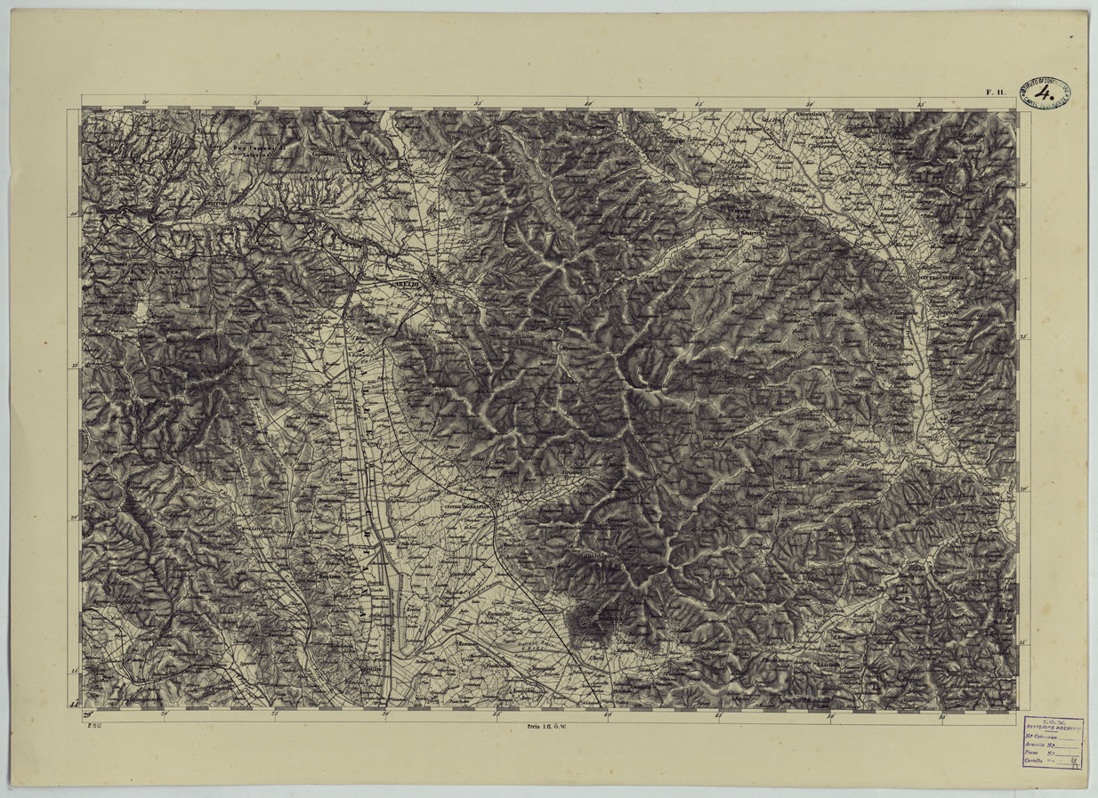 (N:24522) CARTA TOPOGRAFICA DELLO STATO PONTIFICIO E DAL GRAN-DUCATO DI TOSCANA COSTRUTTA SOPRA MISURE ASTRONOMICO TRIGONOMETRICHE CHE ED INCISA SOPRA PIETRA A VIENNA NELL'I.R. ISTITUTO GEOGRAFICO MILITARE PUBBLICATA NELL'ANNO 1851 - FOG. F.11 (CA004519) Carte e stampe antiche: riproduzione a colori su carta (formato A1)