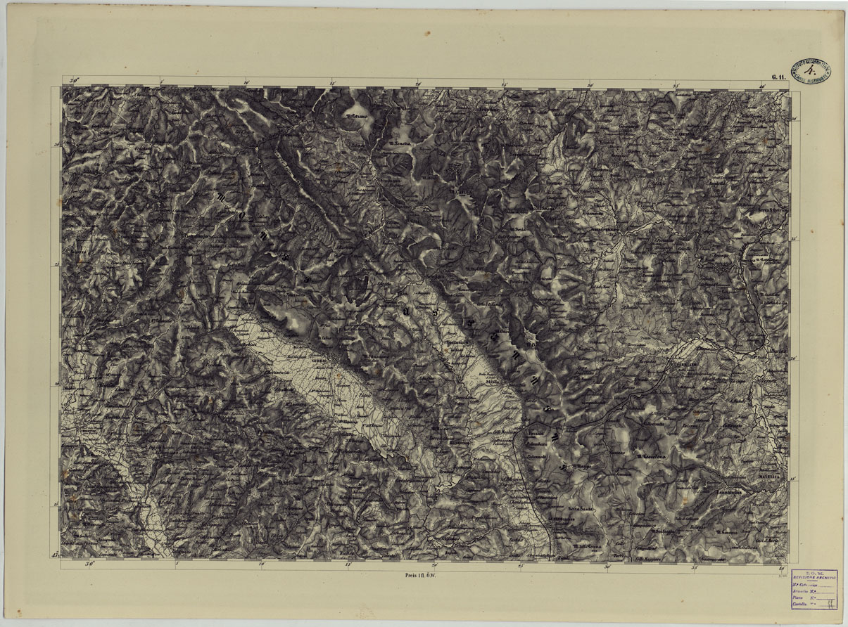 (N:24531) CARTA TOPOGRAFICA DELLO STATO PONTIFICIO E DAL GRAN-DUCATO DI TOSCANA COSTRUTTA SOPRA MISURE ASTRONOMICO TRIGONOMETRICHE CHE ED INCISA SOPRA PIETRA A VIENNA NELL'I.R. ISTITUTO GEOGRAFICO MILITARE PUBBLICATA NELL'ANNO 1851 - FOG. G.11 (CA004528) Carte e stampe antiche: riproduzione a colori su carta (formato A1)