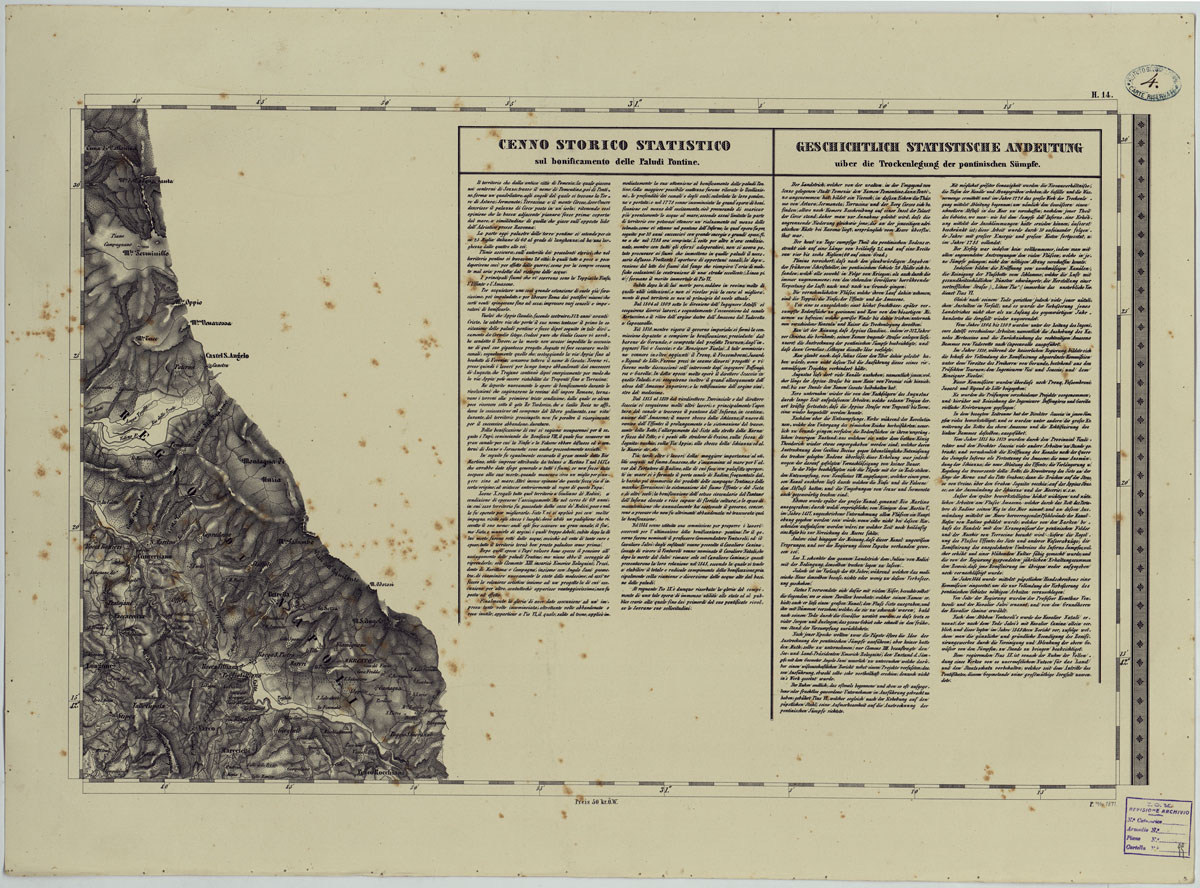 (N:24540) CARTA TOPOGRAFICA DELLO STATO PONTIFICIO E DAL GRAN-DUCATO DI TOSCANA COSTRUTTA SOPRA MISURE ASTRONOMICO TRIGONOMETRICHE CHE ED INCISA SOPRA PIETRA A VIENNA NELL'I.R. ISTITUTO GEOGRAFICO MILITARE PUBBLICATA NELL'ANNO 1851 - FOG. H.14 (CA004537) Carte e stampe antiche: riproduzione a colori su carta (formato A1)