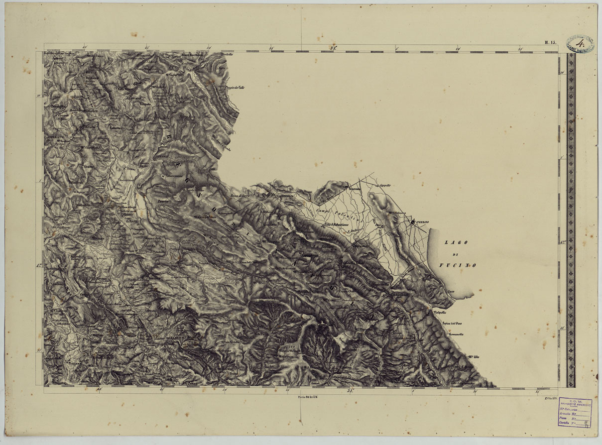 (N:24541) CARTA TOPOGRAFICA DELLO STATO PONTIFICIO E DAL GRAN-DUCATO DI TOSCANA COSTRUTTA SOPRA MISURE ASTRONOMICO TRIGONOMETRICHE CHE ED INCISA SOPRA PIETRA A VIENNA NELL'I.R. ISTITUTO GEOGRAFICO MILITARE PUBBLICATA NELL'ANNO 1851 - FOG. H.15 (CA004538) Carte e stampe antiche: riproduzione a colori su carta (formato A1)